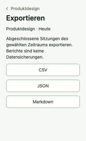 Tempo Projektexport mit CSV, JSON und Markdown